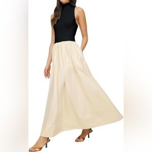 Women's Summer Sleeveless  Maxi Dress Casual Flowy Mock Neck Tank Top-Brand new.